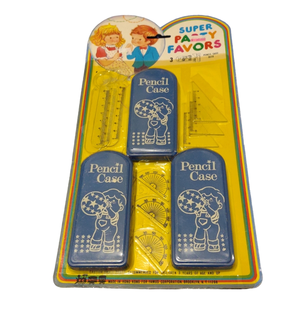 Vintage Famous Corporation Super Party Favors‎ Pencil Cases